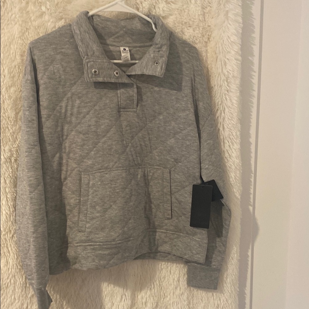 90 Degree By Reflex Gray Funnel Neck Pullover